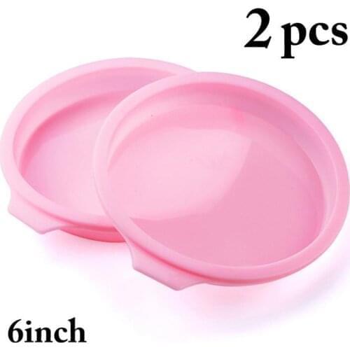6Inch Round Silicone Cake Mold 2pc 6Inch Silicone Mould Baking Forms Non-Stick Silicone Baking Pan For Pastry Cake Tool Bakeware