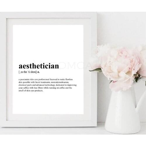 Aesthetician Definition Canvas Poster Skin Care Spa Quote Print Esthetician Gift Modern Painting Spa Beauty Salon Wall Art Decor