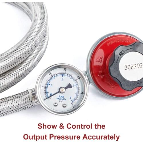 Outdoor Gas Stove Camping Stove Propane Refill Adapter Burner Propane Regulator High Pressure Adjustable Propane Gauge