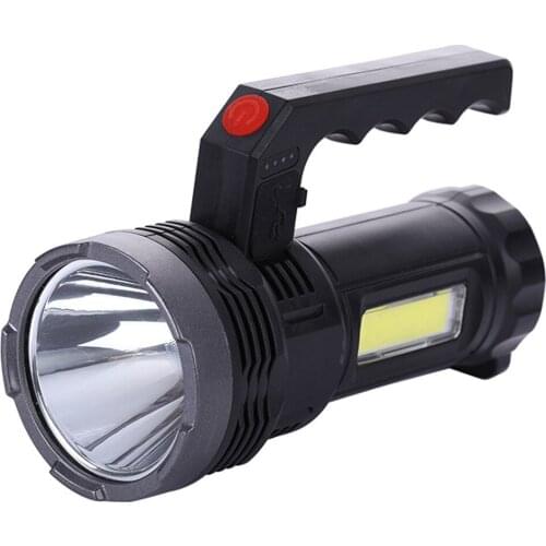 Ultra Bright LED Flashlight Torch Portable Waterproof Handheld USB Solar Flashlight 4 Lighting Modes Multi-Function USB Charging