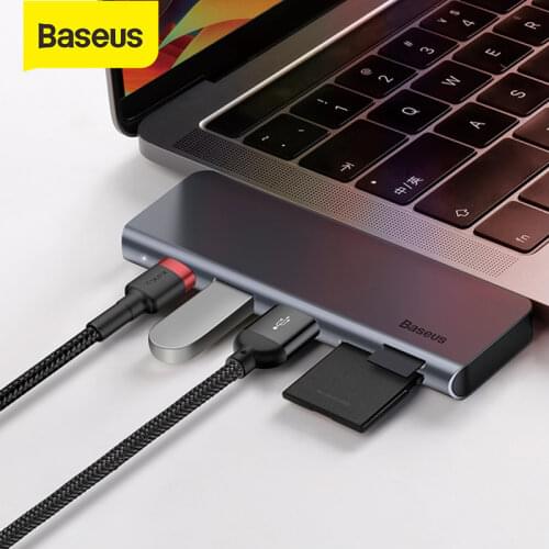Baseus USB C HUB to Multi HDMI-compatible USB 3.0 USB HUB for MacBook Adapter Accessories Pro TB 3 SD Card Reader Type-C USB HUB