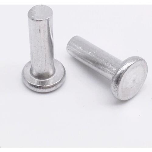 Wkooa M3 x 4 Flat Head Solid Rivets Aluminum