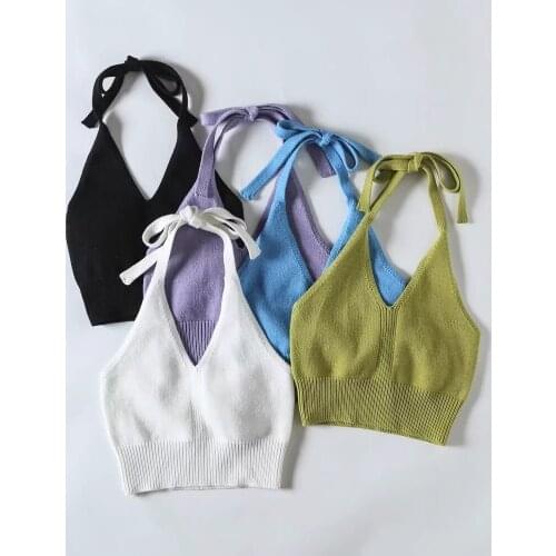 Women Workout Sport Bra Sexy V Neck Solid Yoga Crop Top Slim Short Knit Strapless Top For Women Fitness Wear