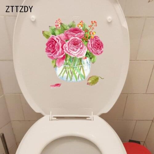 ZTTZDY 20.6*23.5CM Hand Painted Small Fresh Bouquet Home Living Room Wall Sticker Decal Toilet Decor T2-0392