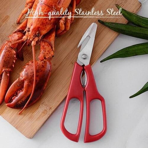 1PC Stainless Seafood Scissors Lobster Fish Shrimp Crab Seafood Scissors Shears Snip Shells New Kitchen Tool