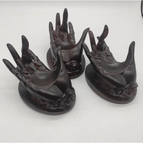 1pcs Buddha hand Resin Display stand for crystal spheres Guanyin hands base carving crafts Balls holder Home Decor ornaments