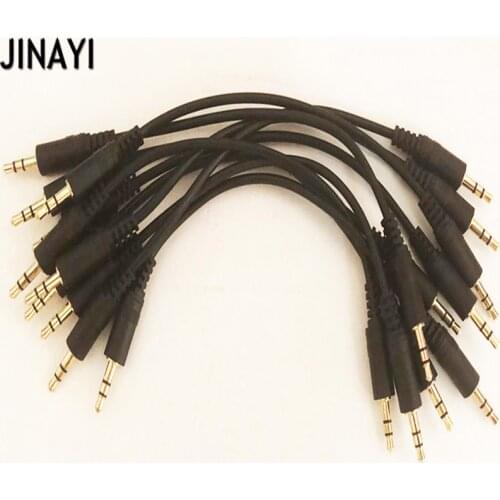 10pcs Gold Plated 3.5mm Male to 3.5mm Male Headphone Audio Extension Cord Cable 20cm
