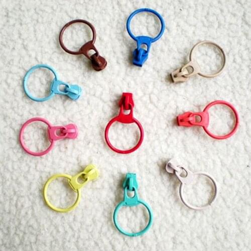 100PCS 3 # O Rings Zipper Sliders for Resin Zippers Zipper Head Zip Repair Kits DIY Bag Sewing Accessories