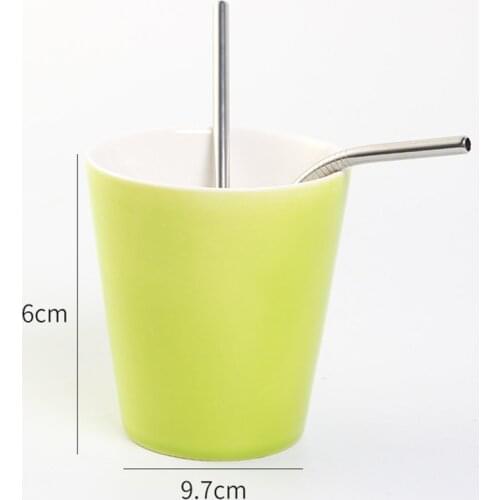 16cm Short Drinking Straw For Kids Stainless Steel Straws Reusable Bent Straw Mug Coffee Child Drinking Straw with Cleaner Brush