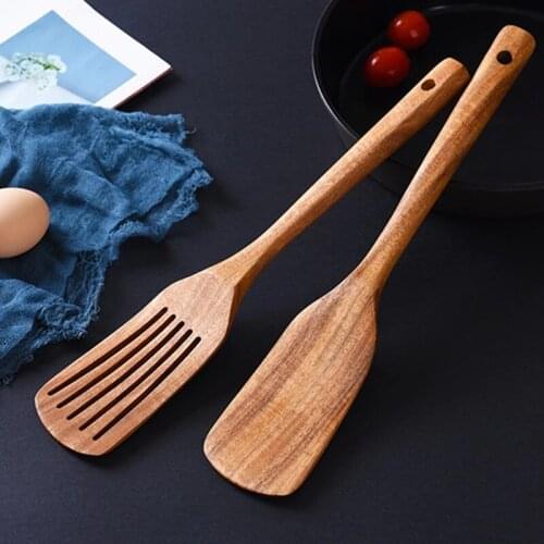 2PCS/SET Non-stick Spatula Shovel Wooden Cooking Tool