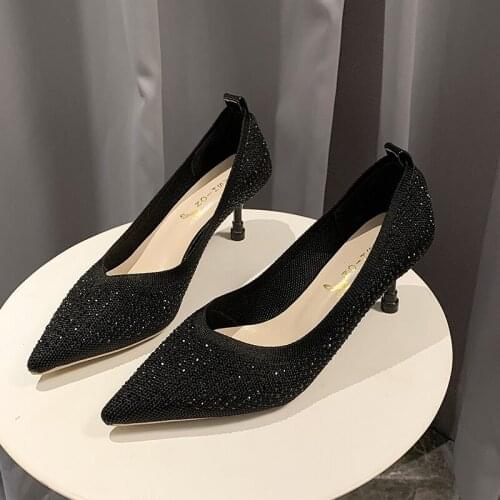 2020 Fashion Women Pumps Classics High Heels Pumps Women Shoes Diamond Women Heels Work Office Shoes Pointed Toe Ladies U22-42