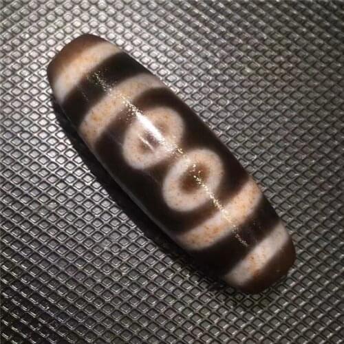 210904-2 High Oily Cinnabar Pure Natural Agate Stone Mysterious 5 Eyes Amulet Tibetan Dzi Beads for Folk Collections