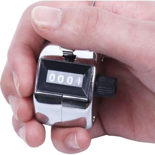 4 Digits Mechanical Counter 0-9999 Hand Tally Counter Clicker Mini Finger Clicker Handheld Manual Quantity Counting Tool