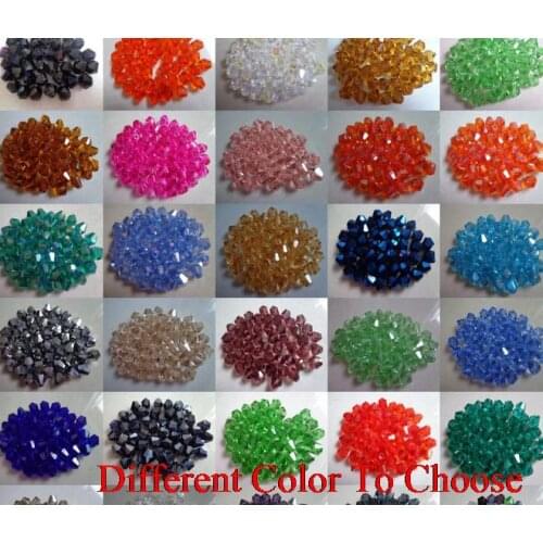 4mm 1000Pcs/lot hhrt4st mix color Bicone Faceted Glass Crystal Beads Black White Colored Mixed For Jewelry Making Spacer