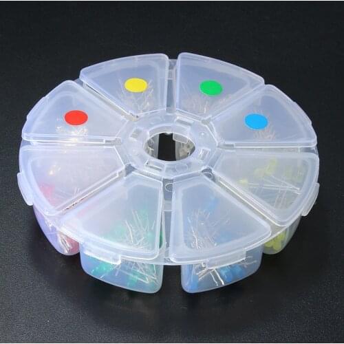 60Pcs/lot 3mm LED Diode Light Assorted Kit DIY LEDs Set 20mA LED Light White Yellow Red Blue Green Assortment Diodes Lamp