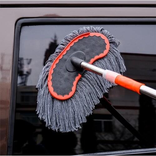 Car Wash Car Mop Adjustable Telescopic Wiping Soft Cotton Thread Cleaning Detailing Wash Brush Tool Nettoyage Voiture