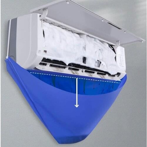 Air Conditioner Cleaning Cover with Brush Air Conditioning Dust Protection Washing Protective Covers Waterproof Leakproof Bag