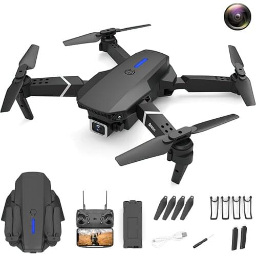 TRAVOR Mini Drone 4K 1080P HD Camera WiFi Fpv Air Pressure Altitude Hold Black and Gray Foldable Quadcopter RC Drone Toy