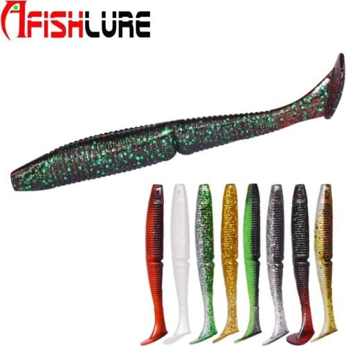 Double Colors Soft Grub Worm Fishing Lure 140mm 17g 3pcs Paddle Tail Lures Wobbler Fishing soft Lure For bass AR36