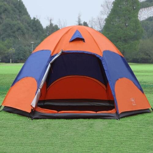 240 * 240 * 145cm Camping Tent Double Layer Windproof Backpacking Tent for 2 Persons Outdoor Hiking Fishing Tent
