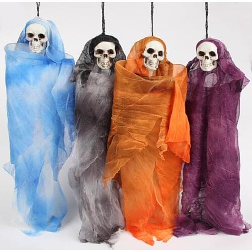 Halloween Hang Scary Skull Doll Chamber Funny Mischievous Prop Skeleton Decor Halloween Ornament Horror Decoration Prop