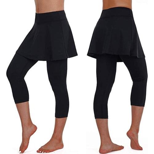 Leggings Sport Womens Casual Fitness Workout Activewear Skirt Leggings Tennis Pants Sports Fitness Cropped Culottes Gym Pants