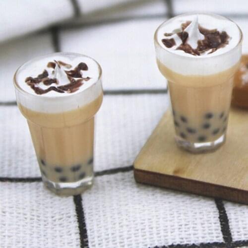 Mini Resin Coffee Milk Tea Cup Simulation Miniature Drinks Model Toy Decoration 1/12 Dollhouse Miniature Accessories