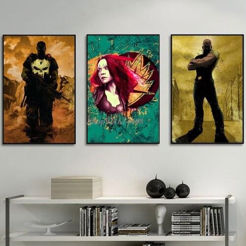 Avengers Superhero Living Room Decor for Bedroom Canvas Paintings Anime Pictures Wall Art Prints Decoration Marvel Movie Posters