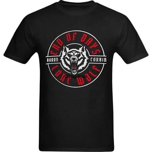 Mens Lone Wolf Baron Corbin T-shirt Cotton Casual Black Men T Shirts Fashion Promotion