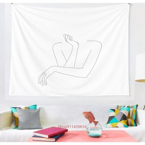 Folded arms line drawing Anna tapestry Wall Hanging Tapestries for Living Room Bedroom Home Decor