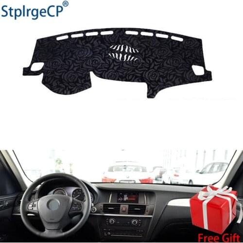 Rose Pattern Non-slip Car Dashboard Cover Dash Mat Pad DashMat ANti-UV Car Sticker for BMW X3 2013 2014 2015 2016 Car Styling