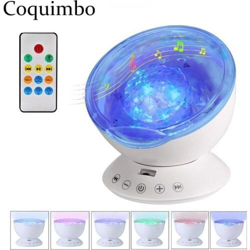 LED Night Light Ocean Wave Projector Starry Sky Aurora Baby Sleeping Light USB Lamp Veilleuse Enfant Childrens Nightlight