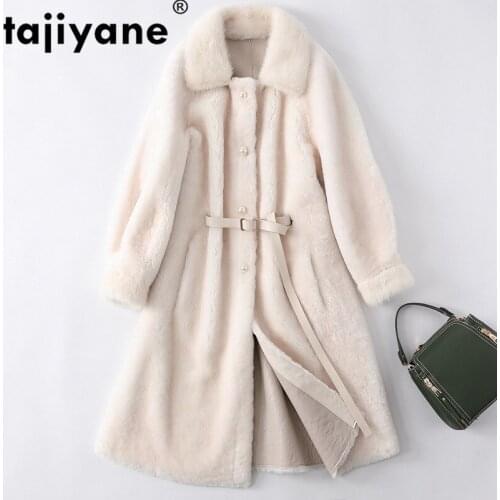 Coat Fur Real Autumn Winter Wool Jacket Men Clothes 2021 Korean Vintage Mink Fur Collar Sheep Shearling Tops Abrigo Mujer A1801