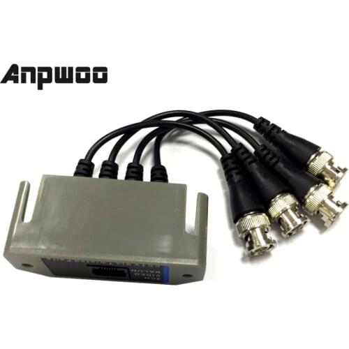 ANPWOO 4CH HD Passive Video Balun Transceiver BNC To UTP RJ45 CCTV Via Twisted Pairs for AHD TVI CVI Camera DVR CCTV System