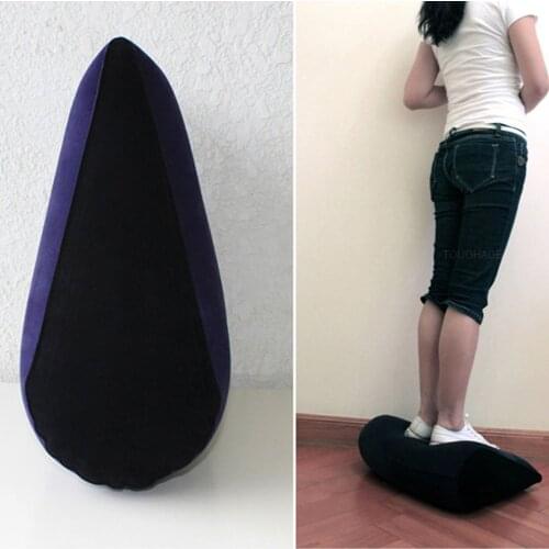 TOUGHAGE Inflatable Sex Pillow Aid Wedge Pillow PVC Flocking Adult Love Position Cushion Sex Furniture Sex Products For Couples