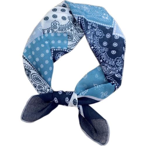 29Colors Small Square Scarf For Ladies Cotton linen Cashew Nut Stitching Printing Female Autumn Headband Korean Decorative Scarf