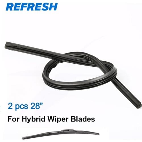 2 PCS REFRESH 28" Wiper Refill Rubber Replacement for Hybrid Type Wiper Blades Surface car Auto Accessories