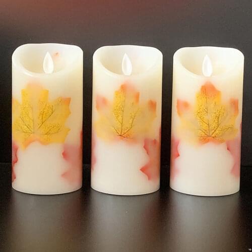 LED Electronic happy Birthday Candle Making Lamp Maple Leaf Simulation Swing Home Decoration Scented Candles deco anniversaire