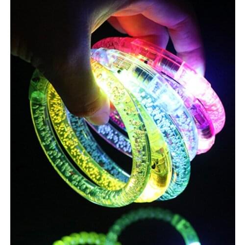 Luminous toys Crystal Acrylic Flash Bracelet Party Luminous Hand Light Ring bubble bracelet wedding party decoration