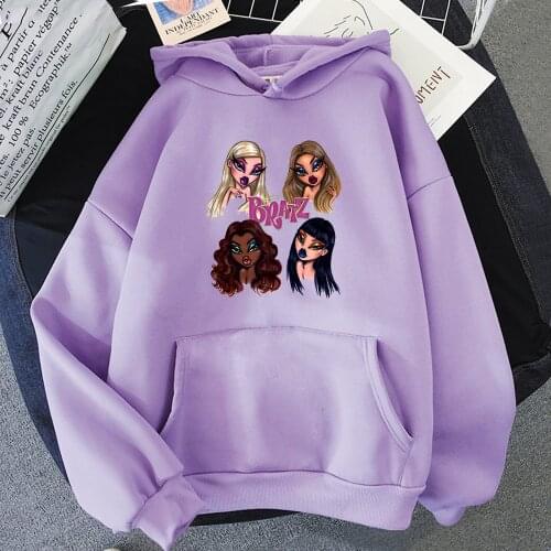 Kawaii Hoodie Aesthetic Loose Harajuku Bratz Hoodies Casual Streetwear Women Sweatshirts Men Clothing Oversized Tops 12 Color
