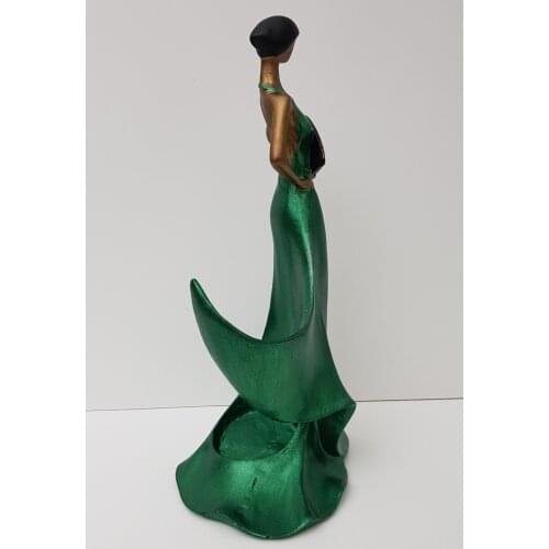 EU HOME DECORATION GIRL DECOR ŞİŞELİK ŞARAPLIK GREEN GOLD