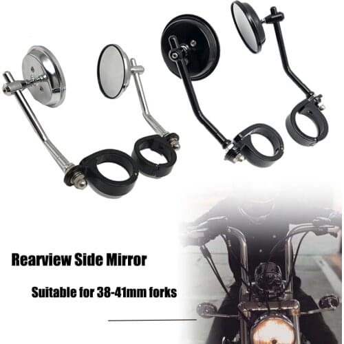 For Harley Davidson Sportster XL 883 Custom 1200 Iron 883 XL883N Motorcycle Rearview Side Mirror Aluminum for 38-41mm forks