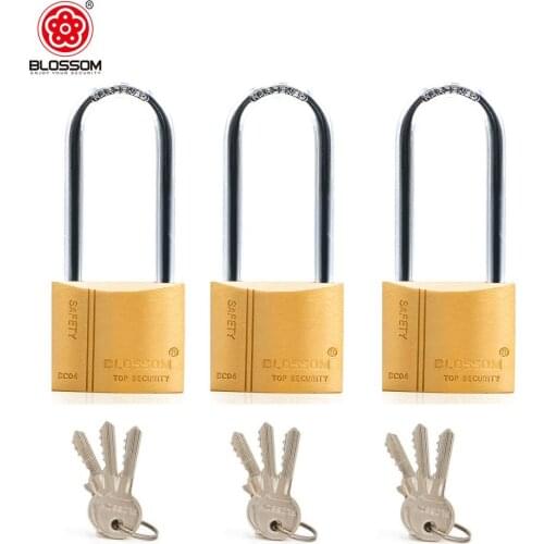 BLOSSOM Long 40cm Keyed Brass Padlock U Shape Lock Shackle Copper Padlocks Heavy Duty Security Safely Thick Padlock Interior