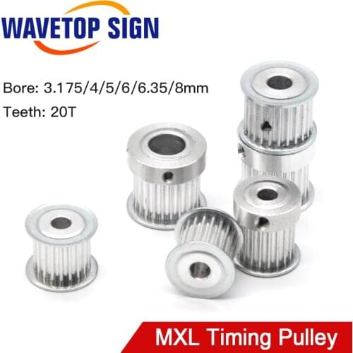 Timing Pulley MXL Gear Pulley Synchronous 20 Teeth Width 7/11/15mm Bore 3.175-8mm for DIY CO2 Laser Engraving Cutting Machine