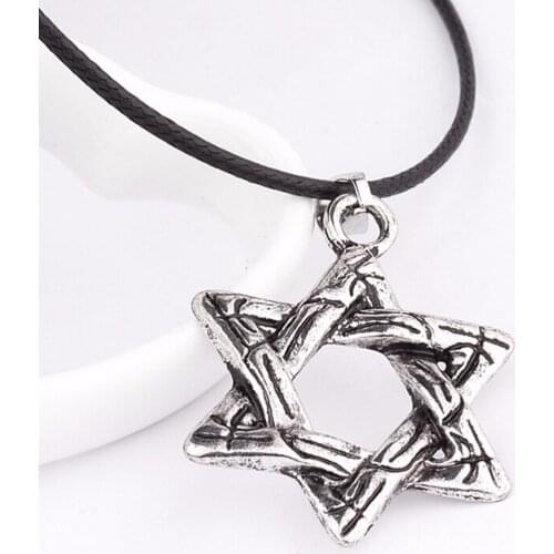 1 X Hexagram Pendants Man Necklaces Jewelry Men Jewish Star Chain Solomon seal