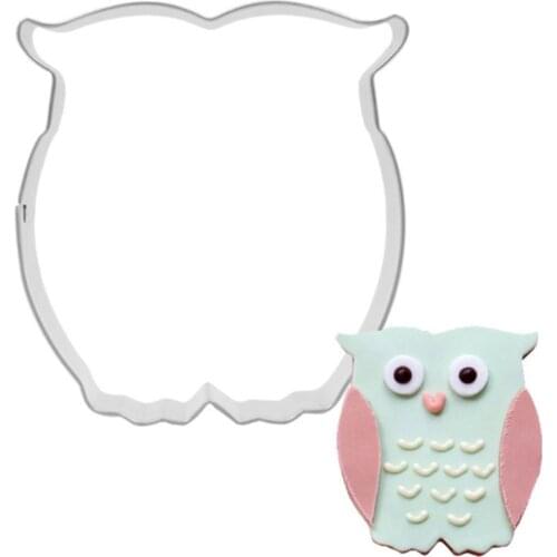 Free Shipping 1pc Stainless Steel Biscuit Mould Owl Shape Fondant Cake Mold DIY Sugar Craft 3D Pastry Cookie Cutters Cake Tools