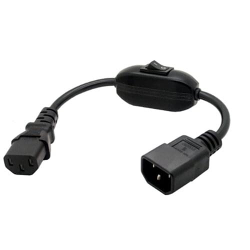 1PCS IEC 320 PDU C14 Male to C13 female Extension Cable Switch PDU power cord converter With 10A independent control switch