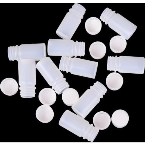 10pcs 10ml White PP Plastic Cylindrical Chemical Container Reagent Bottle