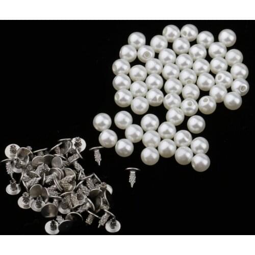 100 Sets Screw Plastic Pearl Stud Leathercraft Rivets For DIY Dress Jeans Clothing Decor 6mm 10mm