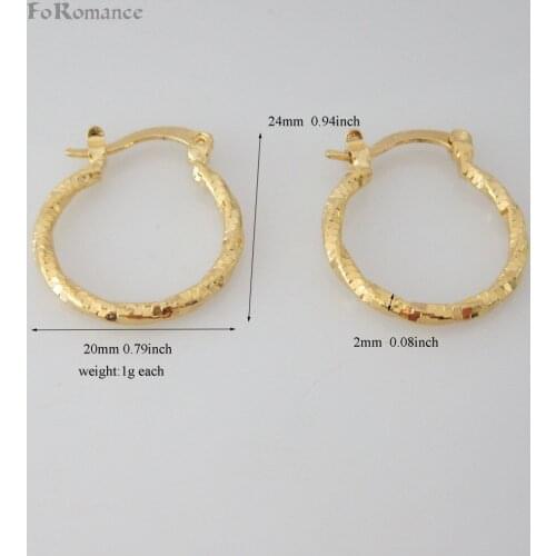 2 STYLES CARVED BAND HOOP SNAKE SKIN EARRING- YELLOW GOLD GP COLOR HOOP DIAMETER 20MM 0.79inch